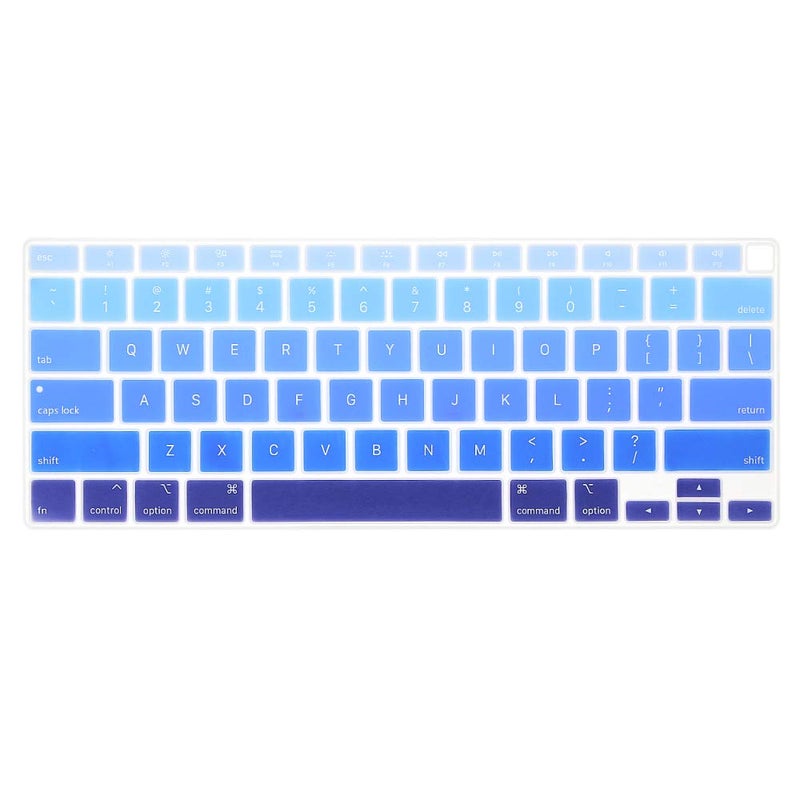 ProElife Ultra Thin Silicone Keyboard Cover Skin for MacBook Air 13 Inch 2021 2020 with Touch ID (MODLE A2179 and A2337 Apple M1 Chip, US Layout) Keyboard Accessories Protector (Ombre Blue) - Image 1